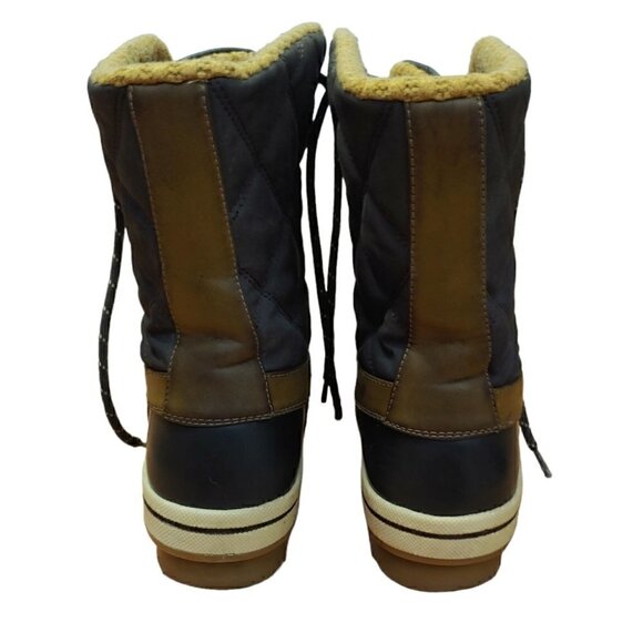 CALL IT SPRING Tan Brown Lace-up Faux Fur Winter Duck Boots - Picture 4 of 6